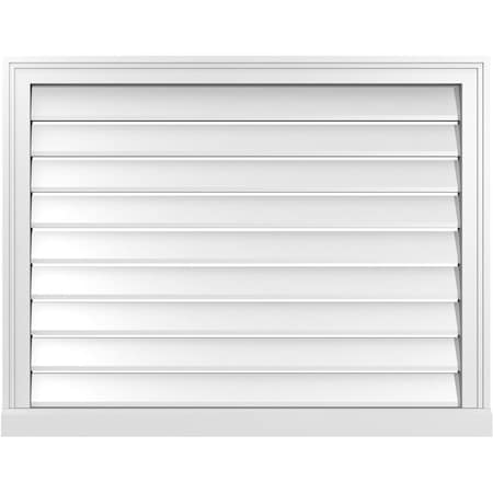 Ekena Millwork Vertical Surface Mount PVC Gable Vent: Functional, w/ 2"W x 2"P Brickmould Sill Frame, 36"W x 28"H GVPVE36X2803SF